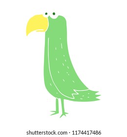 flat color illustration of parrot