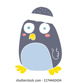 flat color illustration of penguin