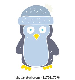 ilustración de color plano del pingüino