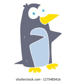 ilustración de color plano del pingüino