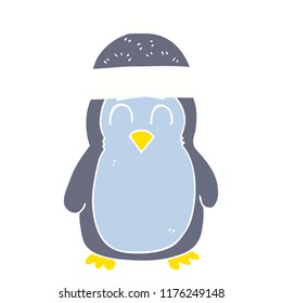 flat color illustration of penguin