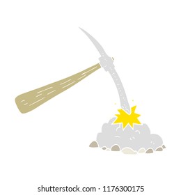 flat color illustration of pick axe
