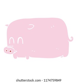 flat color illustration of pig
