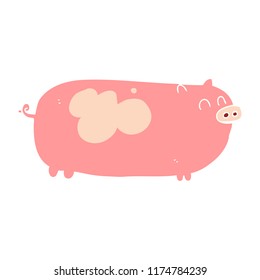 flache Farbgrafik des Schweins