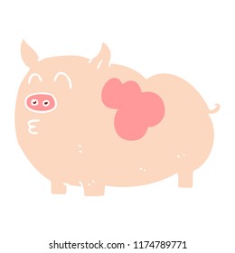 flat color illustration of pig