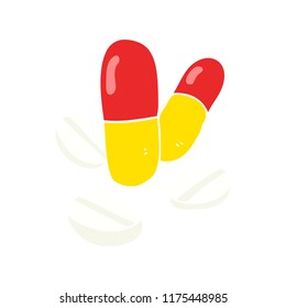 flat color illustration of pills