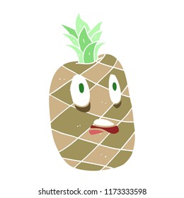 flat color illustration of pineapple