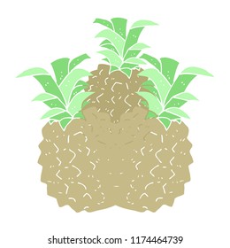 flat color illustration of pineapple