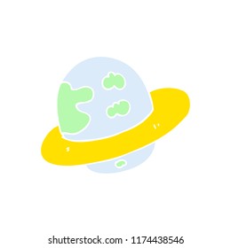 ilustración de color plano del planeta