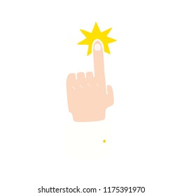 flat color illustration of pointing hand