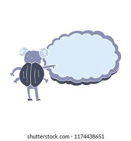 flat color illustration of pointing insect