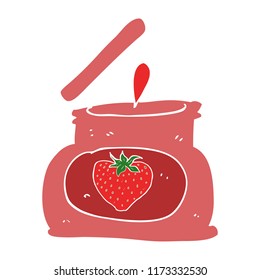 flat color illustration of popping jar of jam