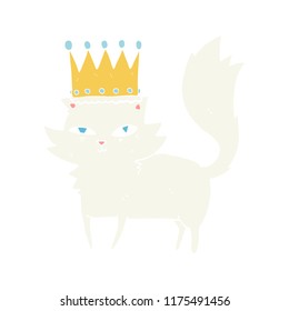 flat color illustration of posh cat