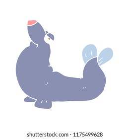 flat color illustration of proud seal