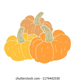 flat color illustration of pumpkin