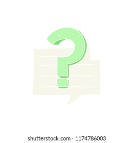 flat color illustration of question mark speech bubble