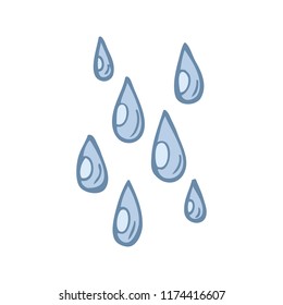 flat color illustration of raindrops