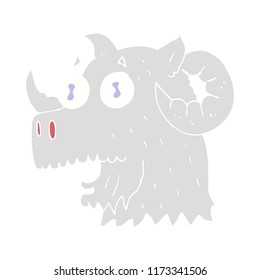 flat color illustration of ram head