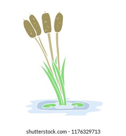 flat color illustration of reeds