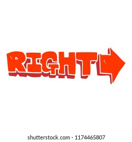 flat color illustration of right symbol