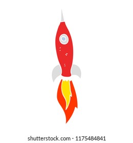 flat color illustration of rocket
