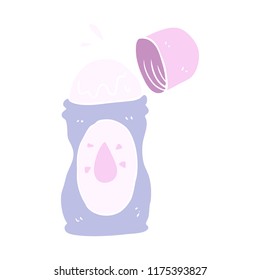 flat color illustration of roll on deodorant