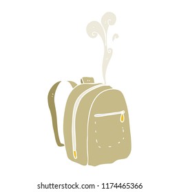 ilustración de color plano de la mochila