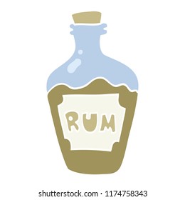 flat color illustration of rum bottle
