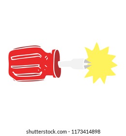 ilustración de color plano del destornillador
