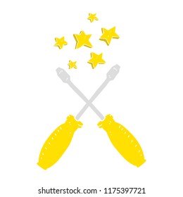 flat color illustration of screwdrivers
