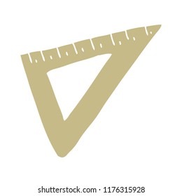 flat color illustration of set square