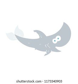 flat color illustration of shark