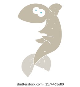 flat color illustration of shark