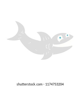 flat color illustration of shark