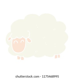ilustración a color plano de ovejas