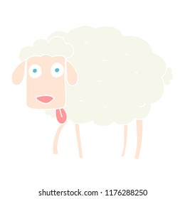 ilustración a color plano de ovejas