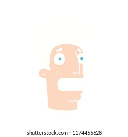 flat color illustration of shocked man