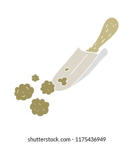flat color illustration of shovel