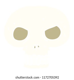 flat color illustration of skull