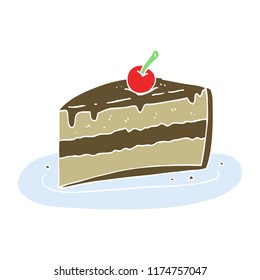 flat color illustration of slice of cake