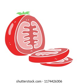 flat color illustration of sliced tomato