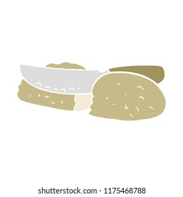 ilustración de color plano del pan en rodajas