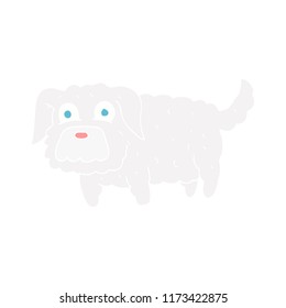 flat color illustration of small dog