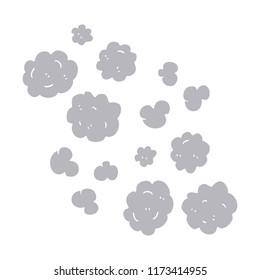 flat color illustration of smoke clouds