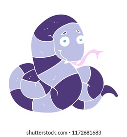 flat color illustration of snake