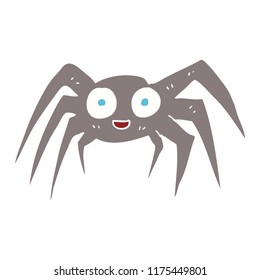 flat color illustration of spider