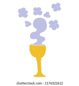 flat color illustration of spooky halloween goblet
