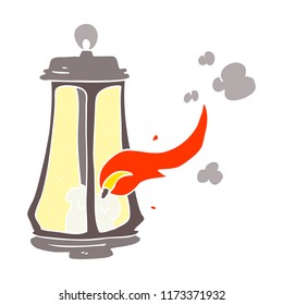flat color illustration of spooky lantern