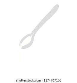 flat color illustration of spoon