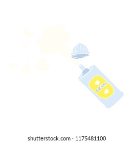 flat color illustration of spraying whipped cream